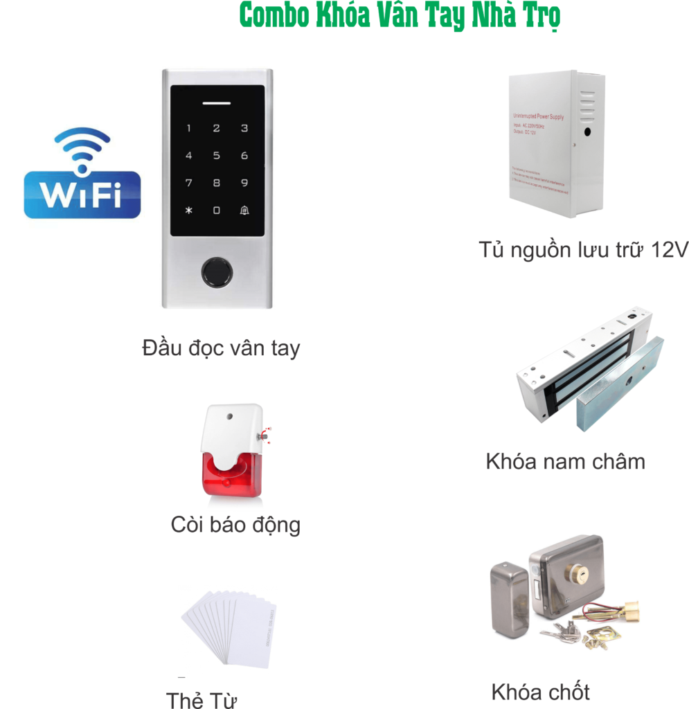 khóa vân tay cổng sắt