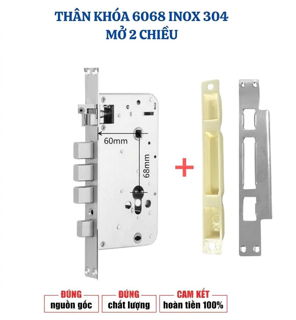 ruột khoá mở 2 chiều inox 304